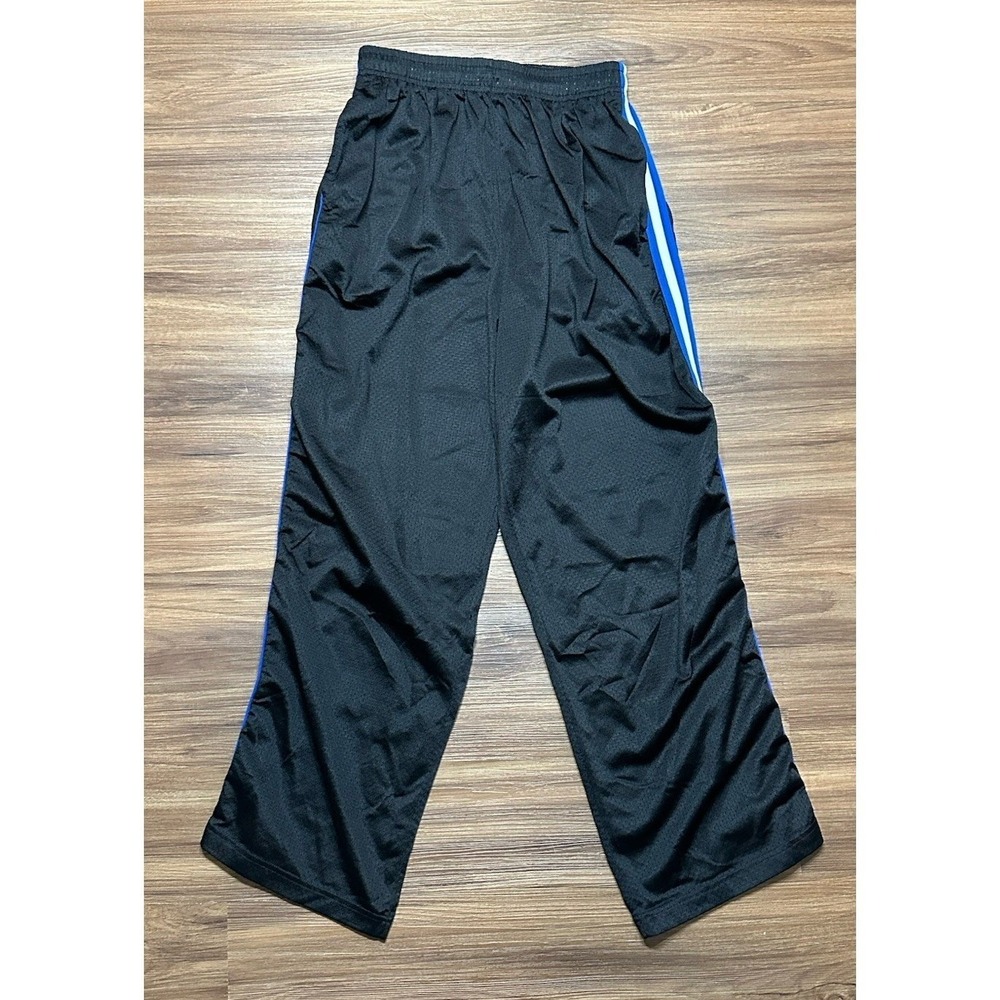 Vintage Polo Sport Ralph Lauren Mesh Striped Nylon Track Pants Black USA Sz M